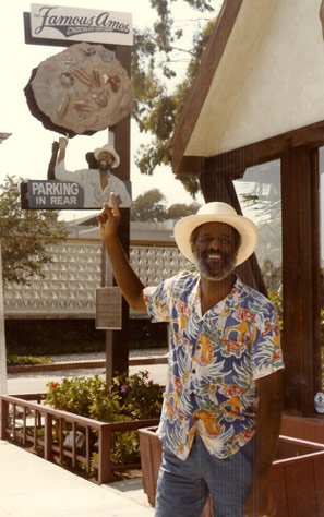 Wally Amos outside Famous Amos Cookie Store in Los Angeles.